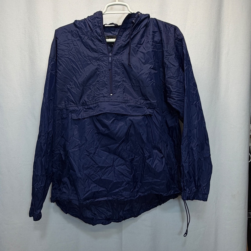 BRITCHES Mens Navy Blue Lightweight Hooded Anorak Pullover Jacket‎ XL Packable